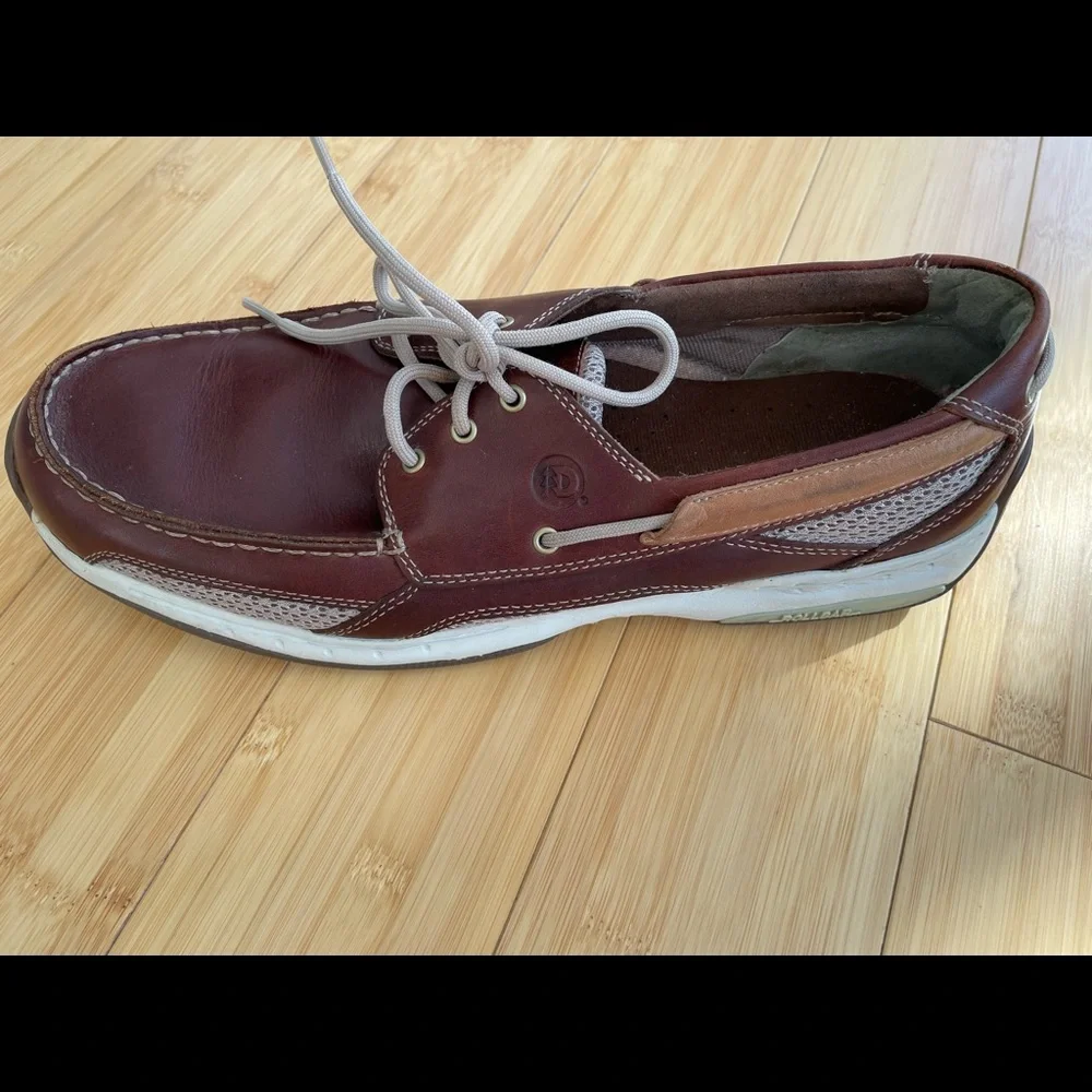 Men’s Dunham Captain Mesh Brown Leather Men's Boat Shoe Size 11 D